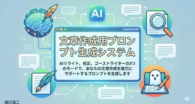 あなたの「思考」を、最適な「言葉」へ。AI執筆の可能性を広げるプロンプト生成システム