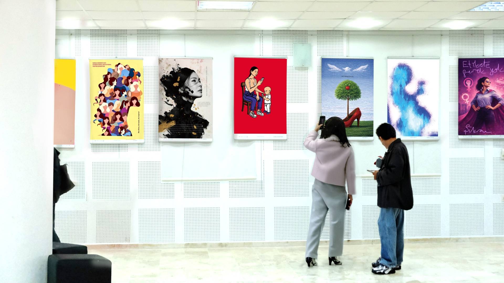 トルコで行われているの「国際女性デー」の記念イベントにAIを利用した作品が展示された。